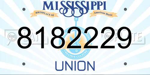 8182229 Mississippi License Plate
