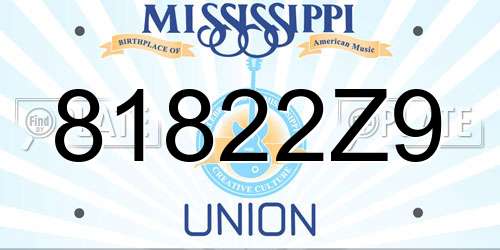 81822Z9 Mississippi License Plate