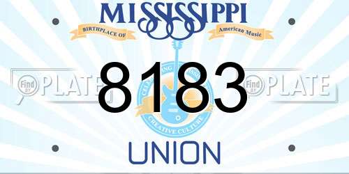 8183 Mississippi License Plate