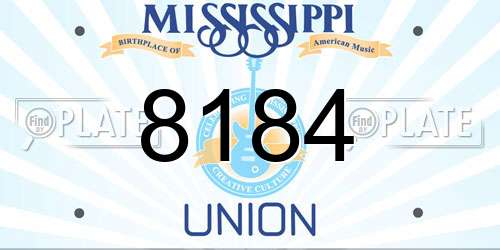 8184 Mississippi License Plate