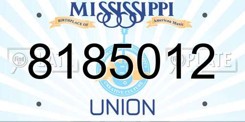 8185012 Mississippi License Plate