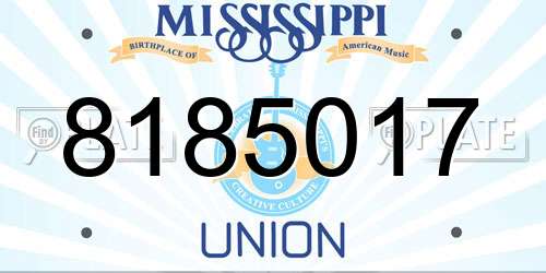 8185017 Mississippi License Plate