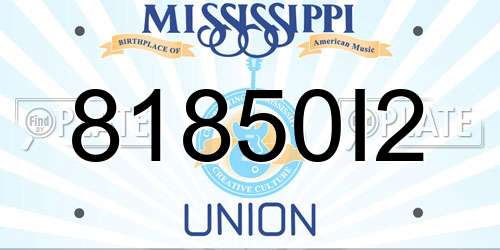 81850I2 Mississippi License Plate