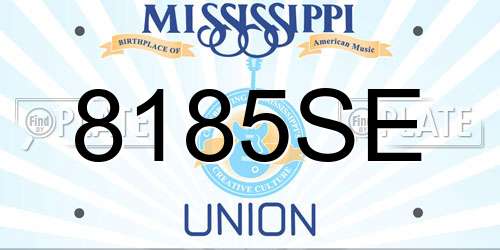 8185SE Mississippi License Plate