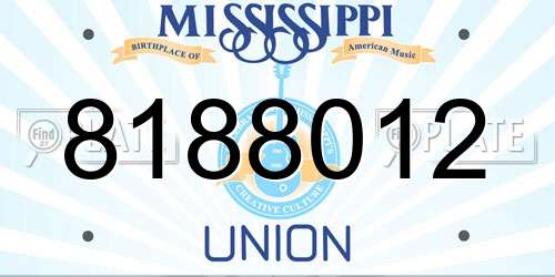 8188012 Mississippi License Plate