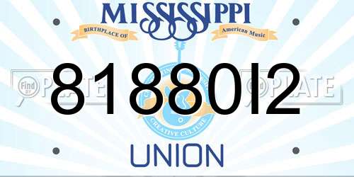 81880I2 Mississippi License Plate