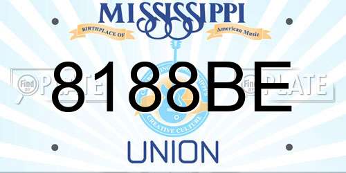 8188BE Mississippi License Plate