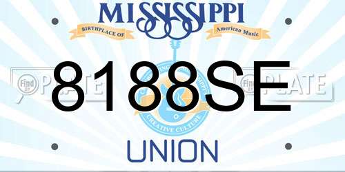8188SE Mississippi License Plate