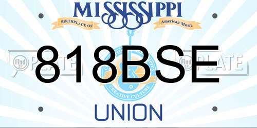 818BSE Mississippi License Plate