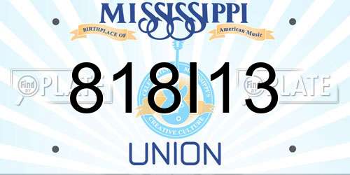 818I13 Mississippi License Plate