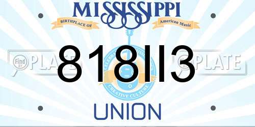 818II3 Mississippi License Plate