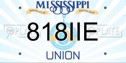 818IIE Mississippi License Plate