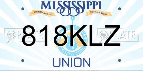 818KLZ Mississippi License Plate