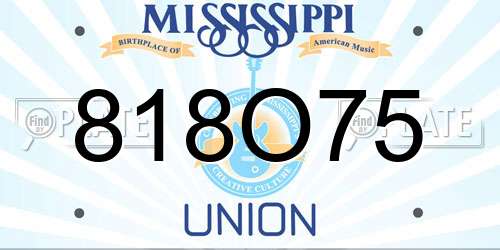 818O75 Mississippi License Plate