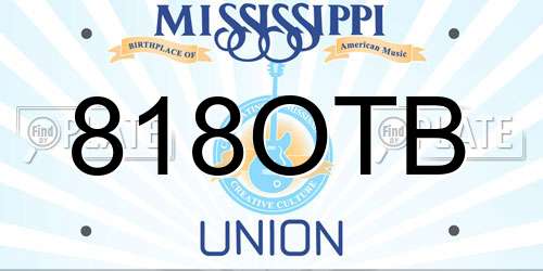 818OTB Mississippi License Plate