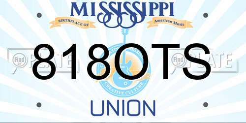818OTS Mississippi License Plate