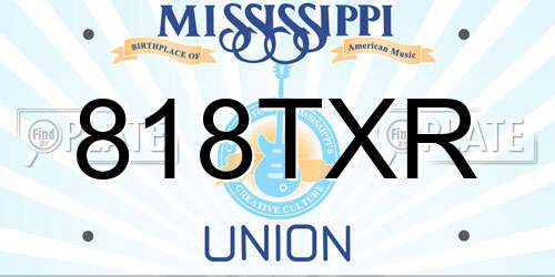 818TXR Mississippi License Plate