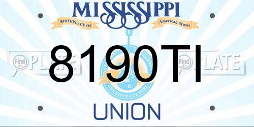 8190TI Mississippi License Plate