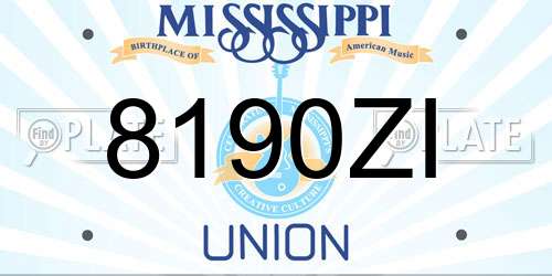 8190ZI Mississippi License Plate