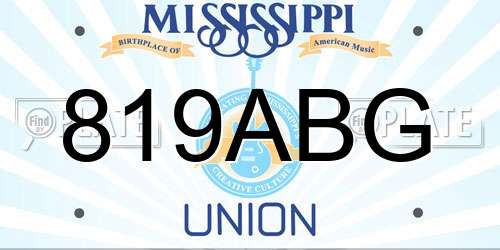 819ABG Mississippi License Plate
