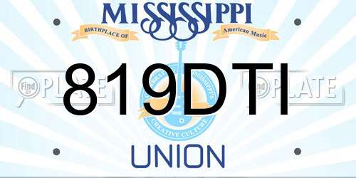 819DTI Mississippi License Plate