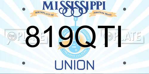 819QTI Mississippi License Plate
