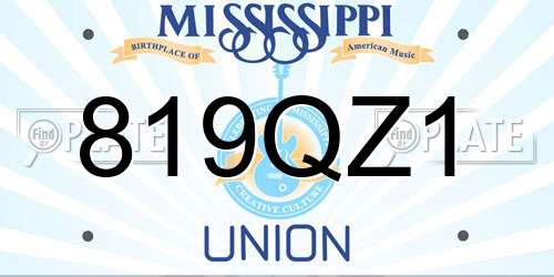 819QZ1 Mississippi License Plate
