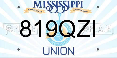 819QZI Mississippi License Plate