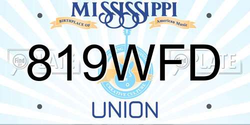819WFD Mississippi License Plate