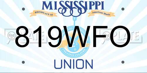 819WFO Mississippi License Plate