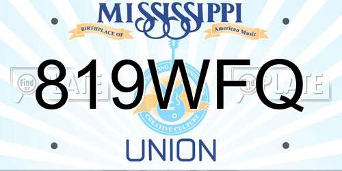 819WFQ Mississippi License Plate