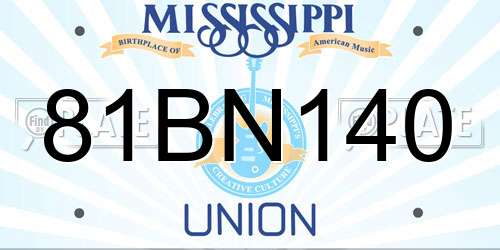 81BN140 Mississippi License Plate