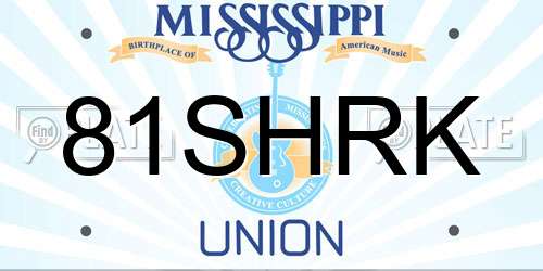 81SHRK Mississippi License Plate