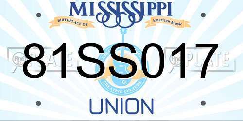 81SS017 Mississippi License Plate