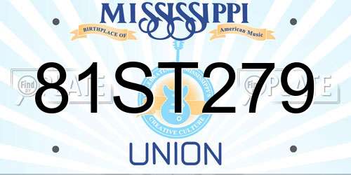 81ST279 Mississippi License Plate