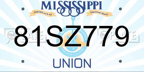 81SZ779 Mississippi License Plate