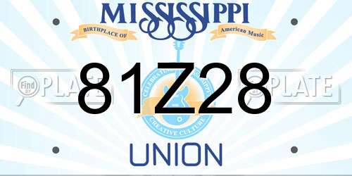 81Z28 Mississippi License Plate