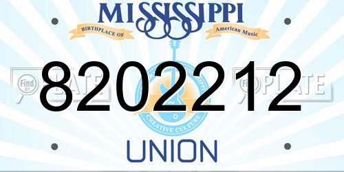 8202212 Mississippi License Plate