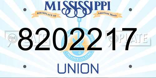 8202217 Mississippi License Plate