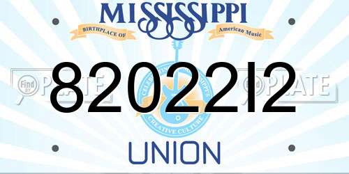 82022I2 Mississippi License Plate