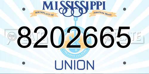 8202665 Mississippi License Plate