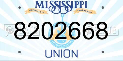 8202668 Mississippi License Plate