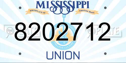 8202712 Mississippi License Plate