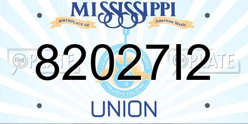 82027I2 Mississippi License Plate