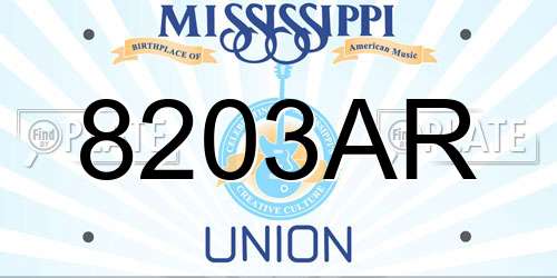8203AR Mississippi License Plate
