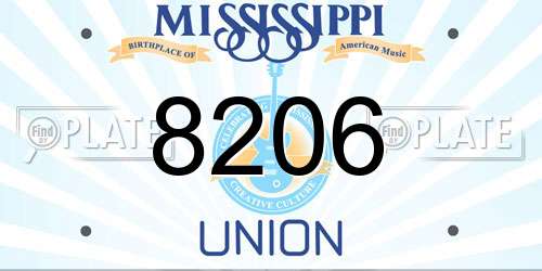 8206 Mississippi License Plate