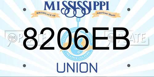 8206EB Mississippi License Plate