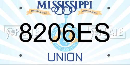 8206ES Mississippi License Plate