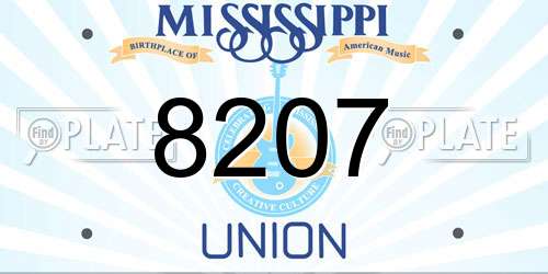 8207 Mississippi License Plate