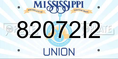 82072I2 Mississippi License Plate